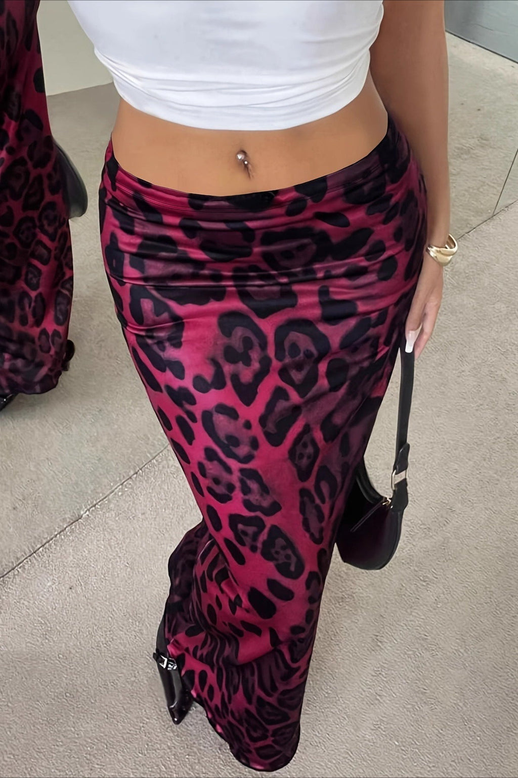 Leopard Print Digital Maxi Skirt