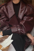 Burgundy Vintage Moto Coat