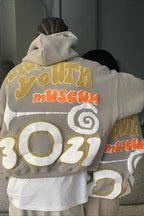 Oversized Letter Puff Print Hoodie