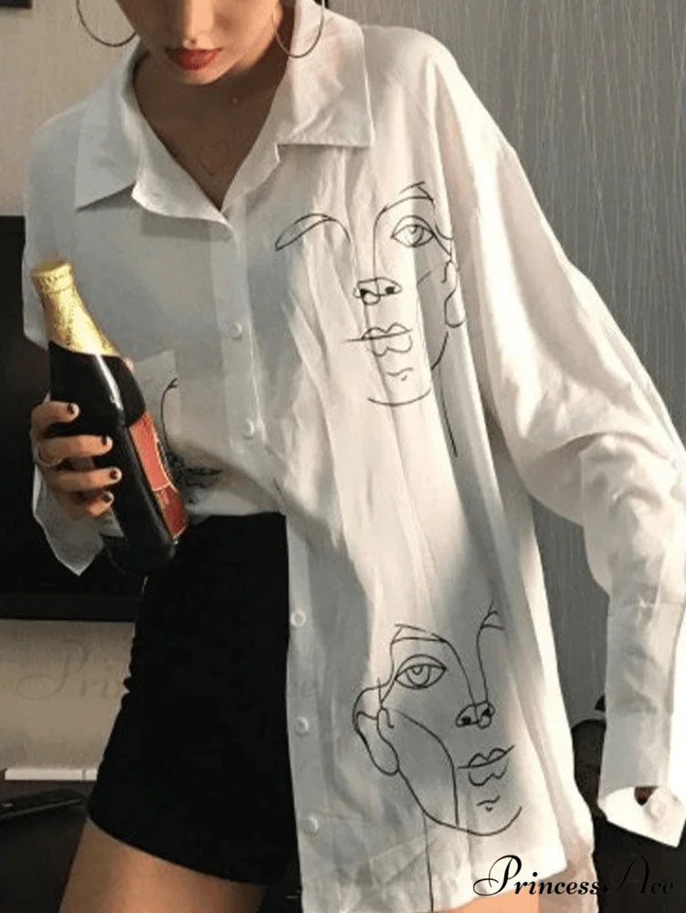 Abstract Face Mesh Trendy Long Sleeve Crop Top