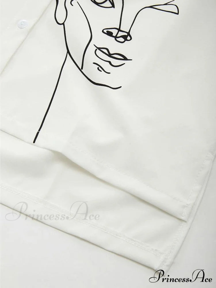 Abstract Face Mesh Trendy Long Sleeve Crop Top