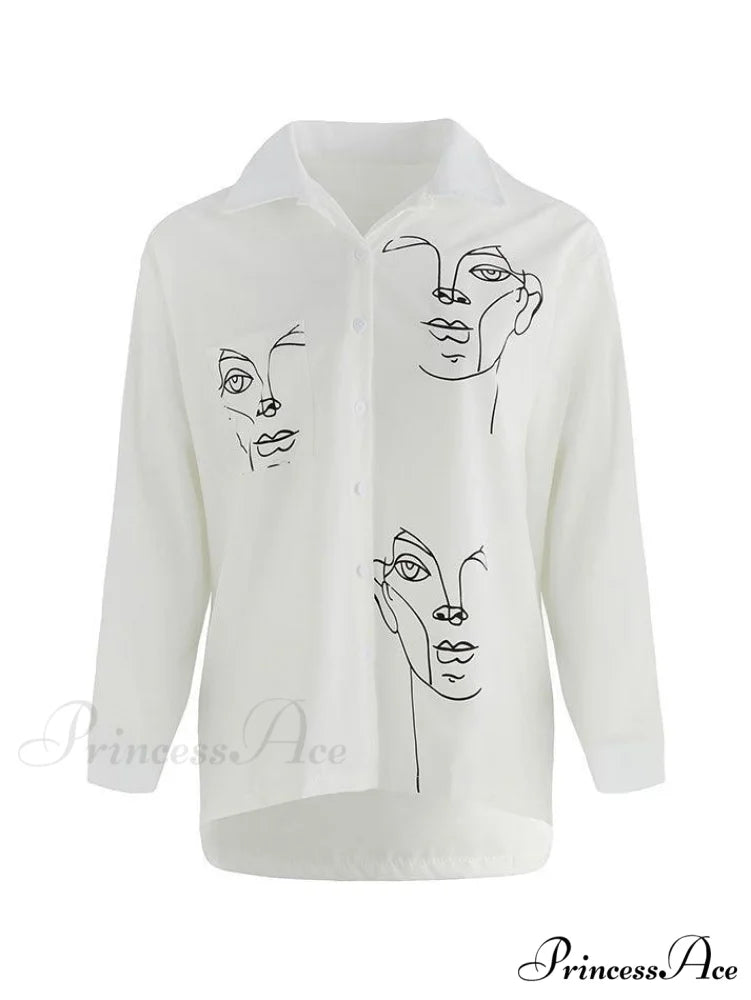 Abstract Face Mesh Trendy Long Sleeve Crop Top