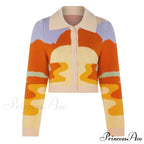 Abstract Ruched Long Sleeve V Neck Sophisticated Split Shirt Midi Dress - Pink