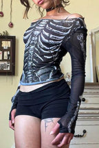 Skull Print Street Style T-Shirt