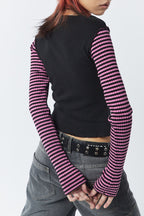 Y2K Star Stripe Embroidered T-Shirt