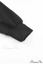 Acid Back Wash Open V-shape in Sweatshirt Black