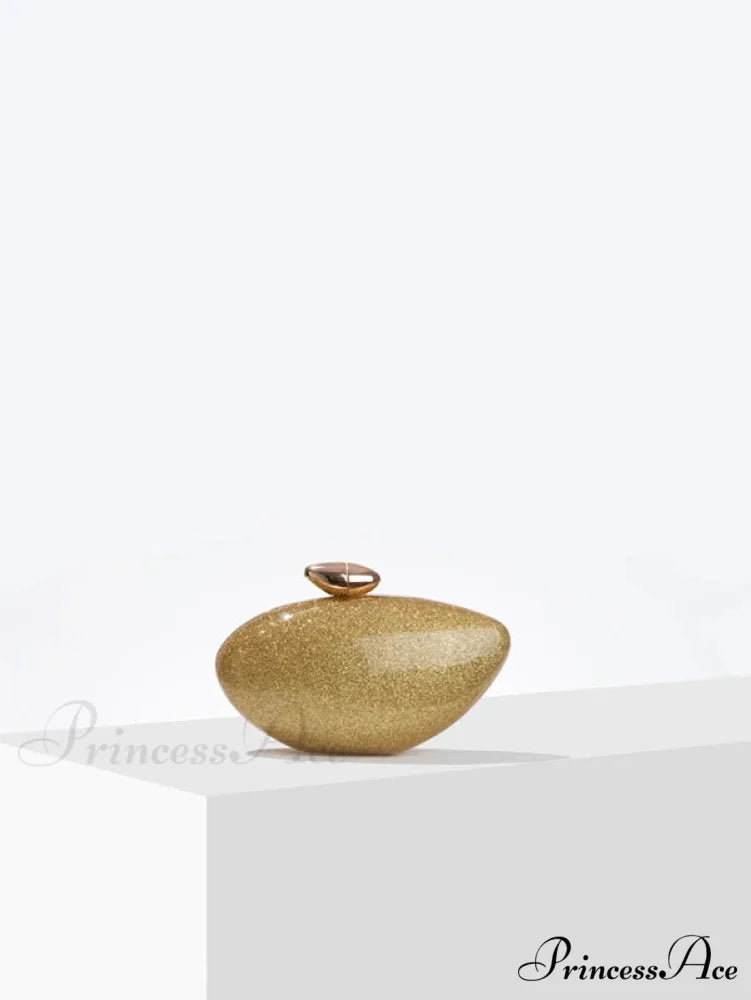 Acrylic Oval Shaped Designer Evening Celebration Handbag Mother-of-Pearl Clutch