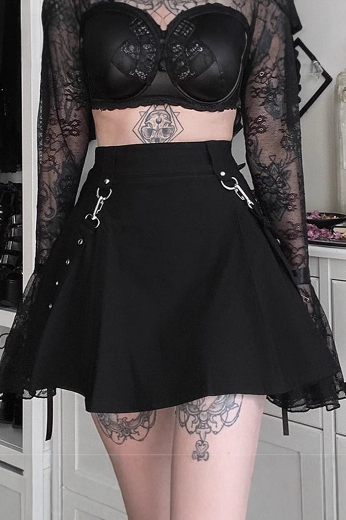 High Waist Cargo Pleat Skirt