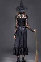 Sexy Black Lace Witch Cosplay Halloween Costume