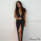 Addie Formal High Charming Slit Wrap Dress