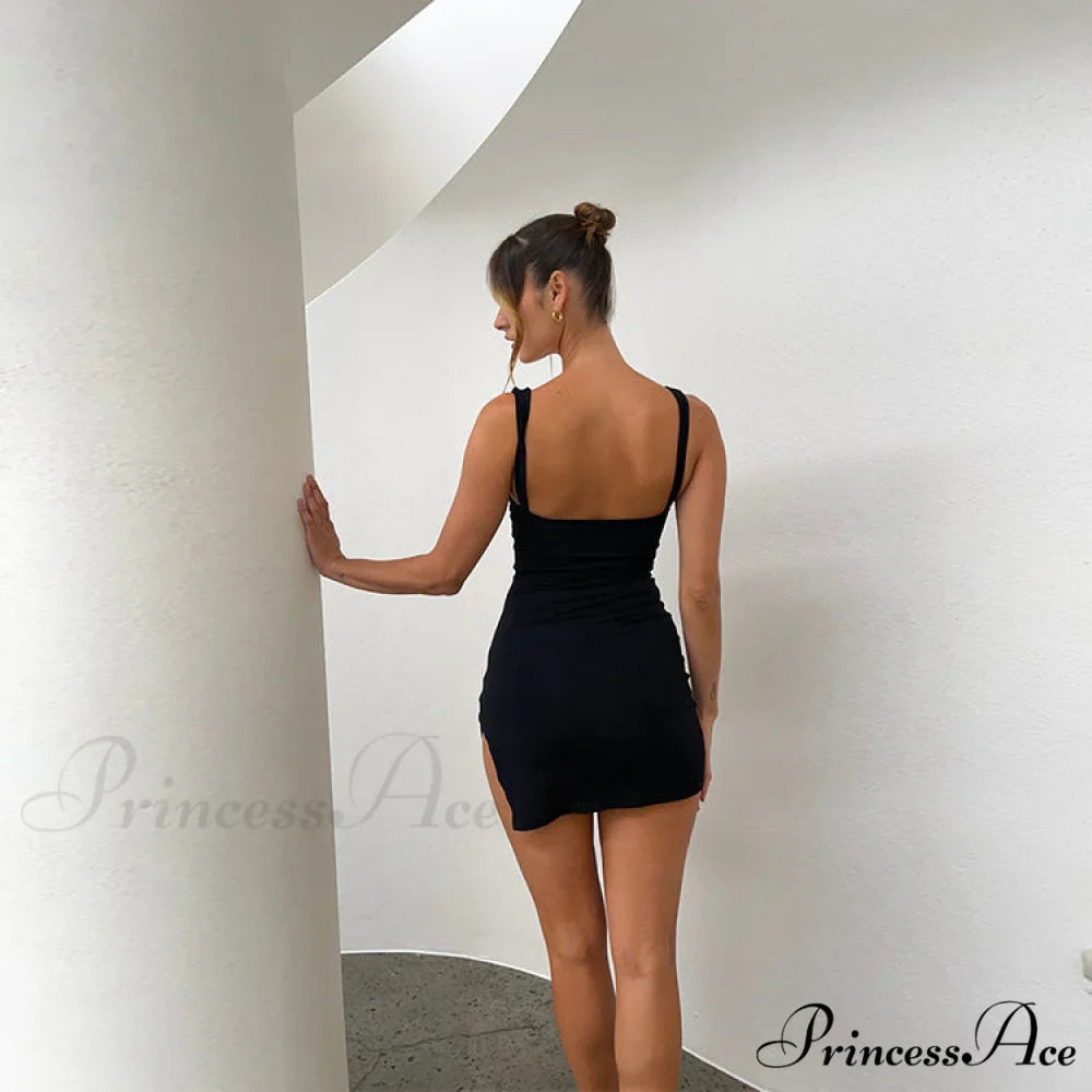 Adelise Lace Stylish Back Crepe Dress