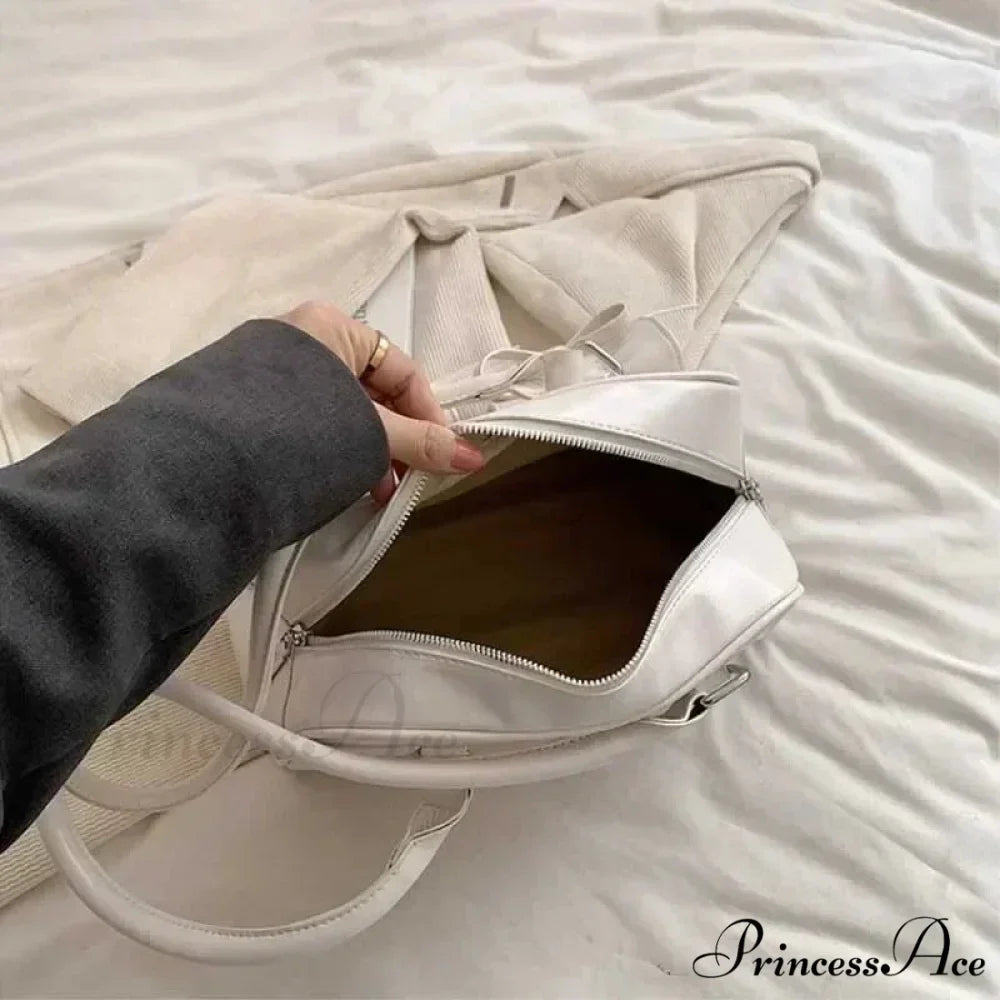 Adorable Bow Tie Synthetic Leather Underarm Shoulder Bag