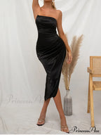 Adrienne Formal One Charming Shoulder Satin Wrap Dress