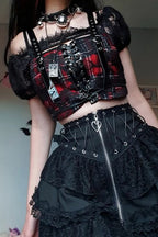 Slim Fit Gothic Lace Accent Skirt
