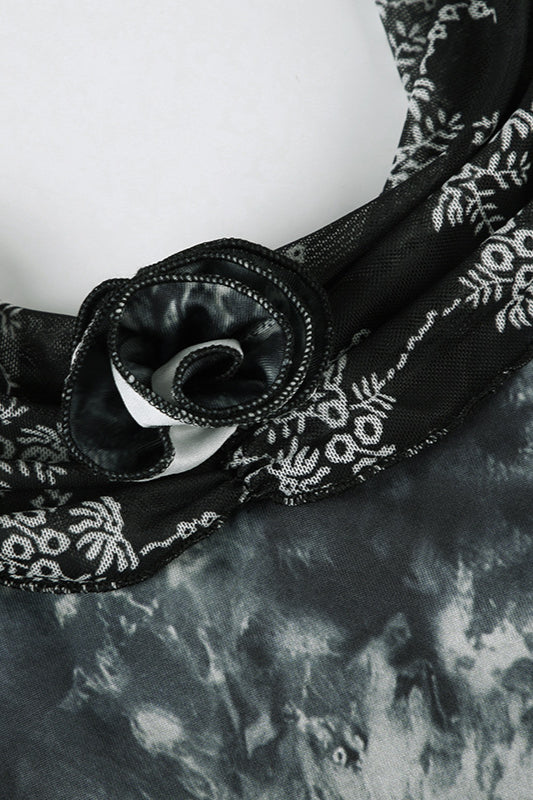 Vintage Gothic Ombre Floral Maxi Dress