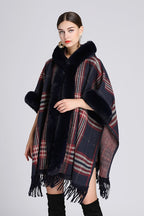 Plus Size Hooded Wool Cape Coat