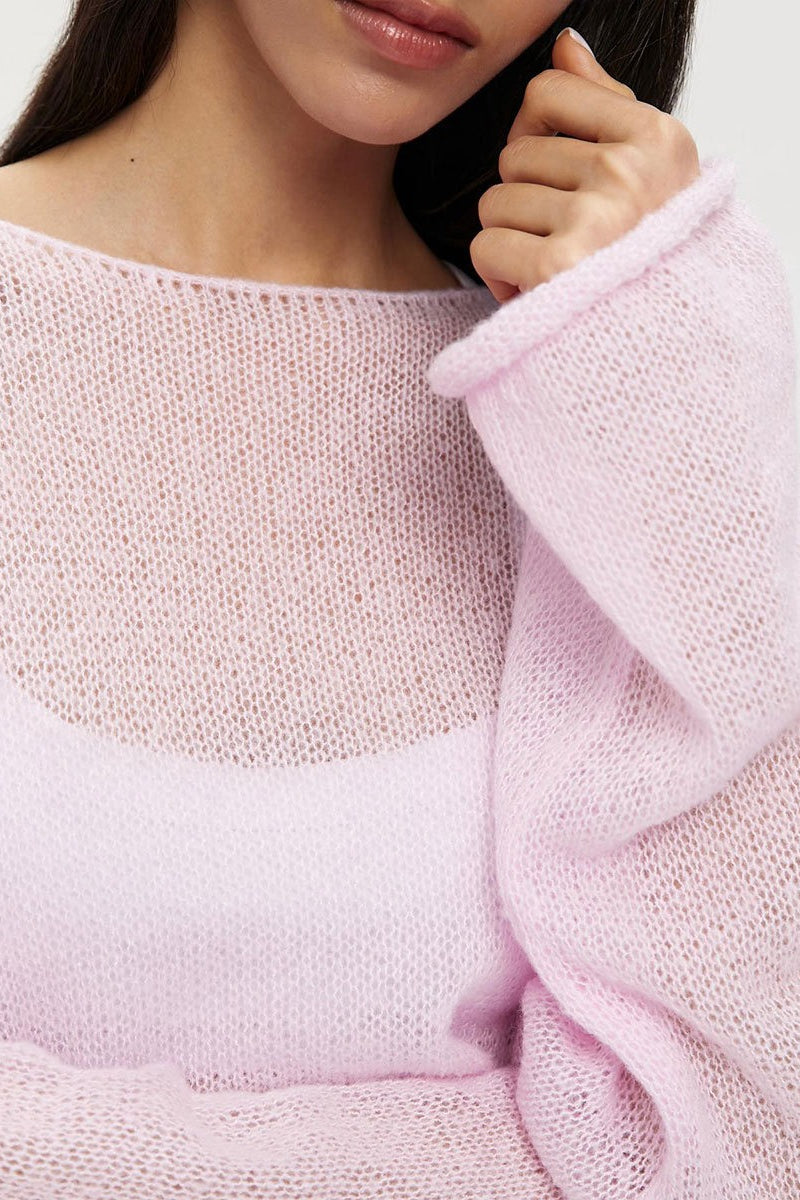 Lightweight See Through Knit Blouse