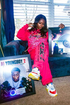 Fleece Letter Print Oversized Hoodie