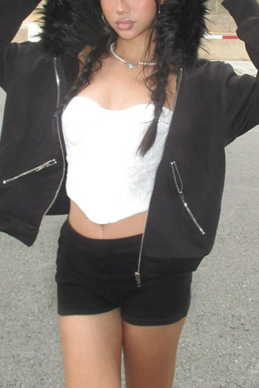 Oversized Furry Hooded Hoodie