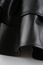 Dark Style Pleather Flare Skirt