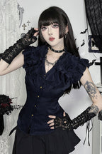 Gothic V-Neck Slim Fit Blouse