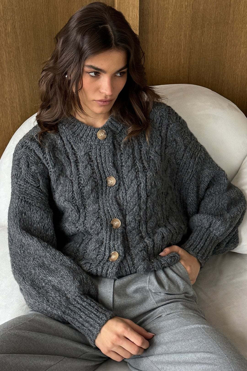 Vintage Cable Knit Crewneck Sweater