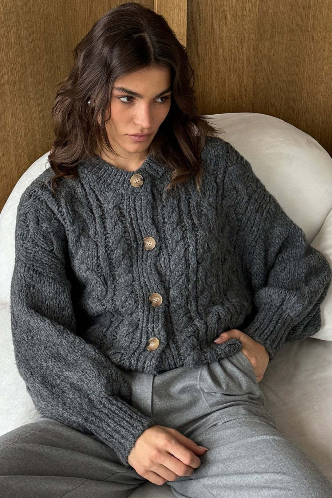 Vintage Cable Knit Crewneck Sweater