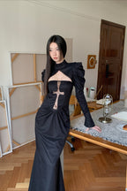 Spider Web Cutout Halloween Dress