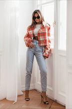 Plaid Wool Blend Blazer Coat