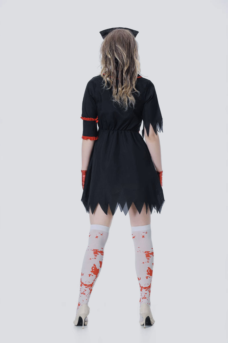 Halloween Bloody Nurse Cosplay Mini Dress