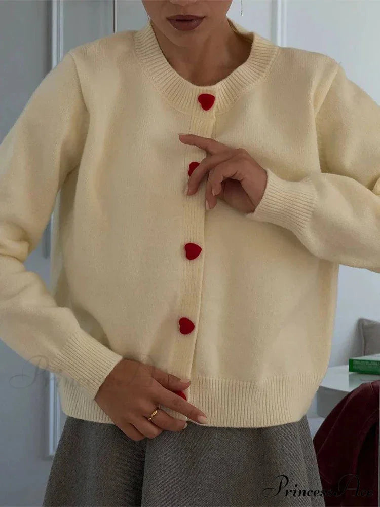 Affection Button Baggy Knit Cardigan