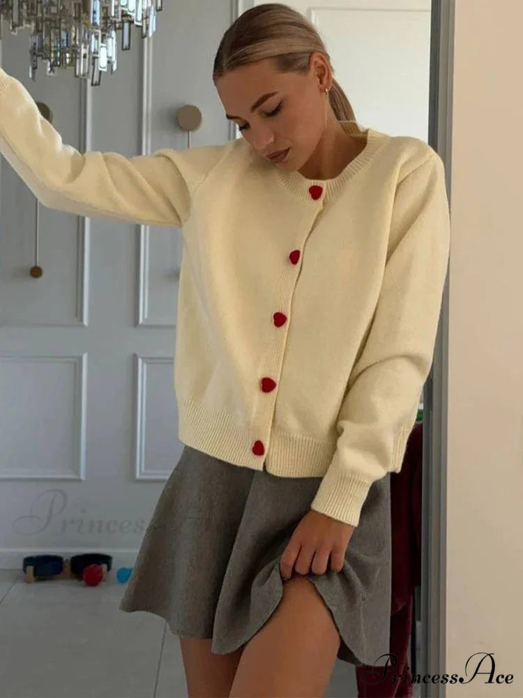 Affection Button Baggy Knit Cardigan