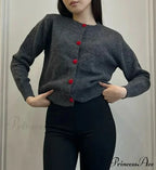 Affection Button Baggy Knit Cardigan