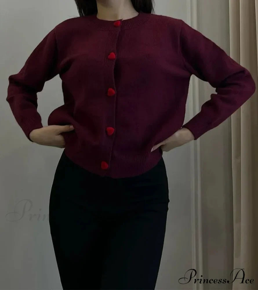 Affection Button Baggy Knit Cardigan