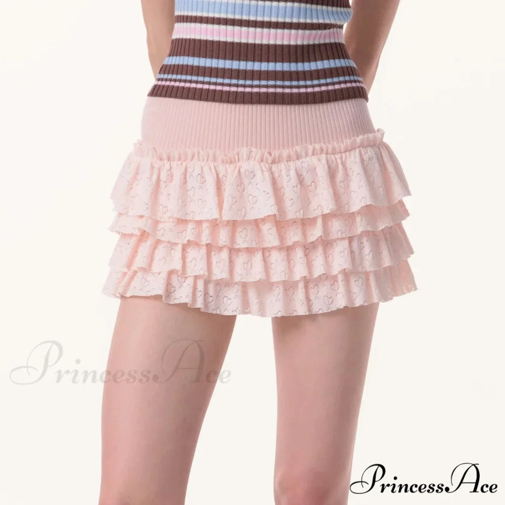 Affection Pattern Cake Style Skirt