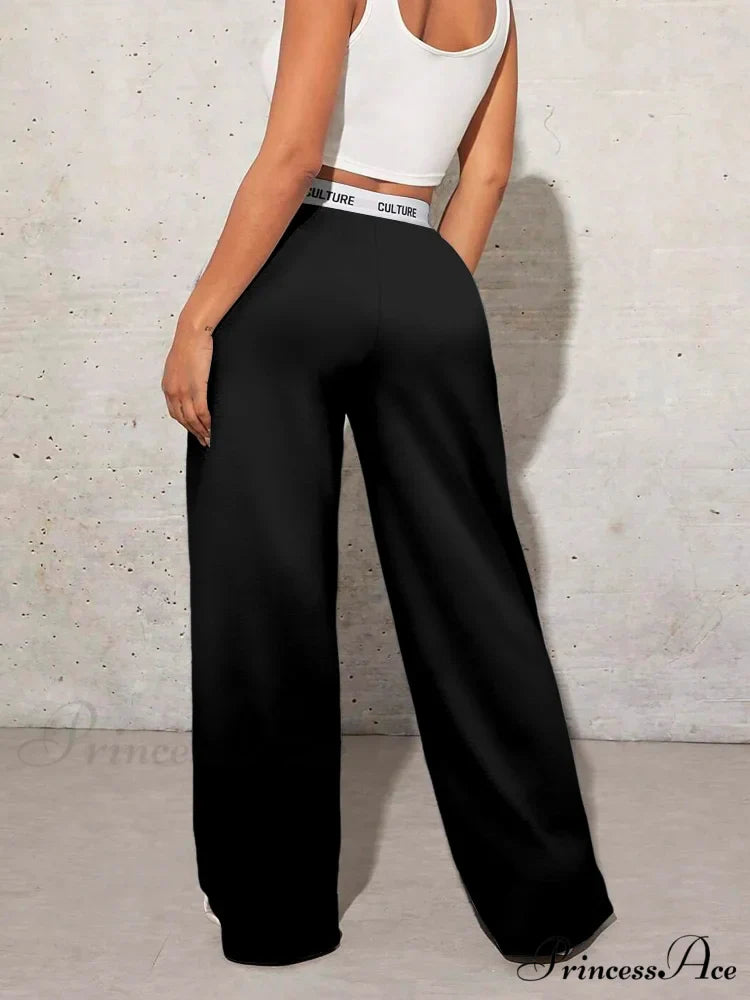 Affection Print Informal Broad Leg Trousers