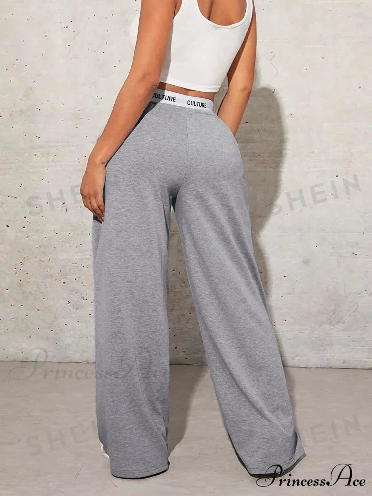 Affection Print Informal Broad Leg Trousers