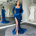 Aleah High Stylish Slit Velvet Dress