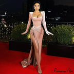 Aleah High Stylish Slit Velvet Dress