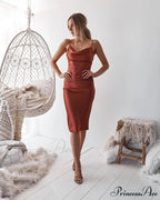 Aleena Satin Stylish Midi Dress