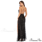 Alese Scroll Sequin Charming Cross Back Mermaid Dress