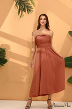 Alexandra Satin Lace Charming Back A-Line Dress