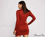 All About Knit Charming Mock Neck Mini Dress