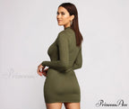 All About Knit Charming Mock Neck Mini Dress