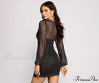 All About The Charming Glitz Mesh Mini Dress