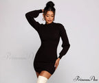All Dolled Up Charming Ribbed Knit Mini Dress
