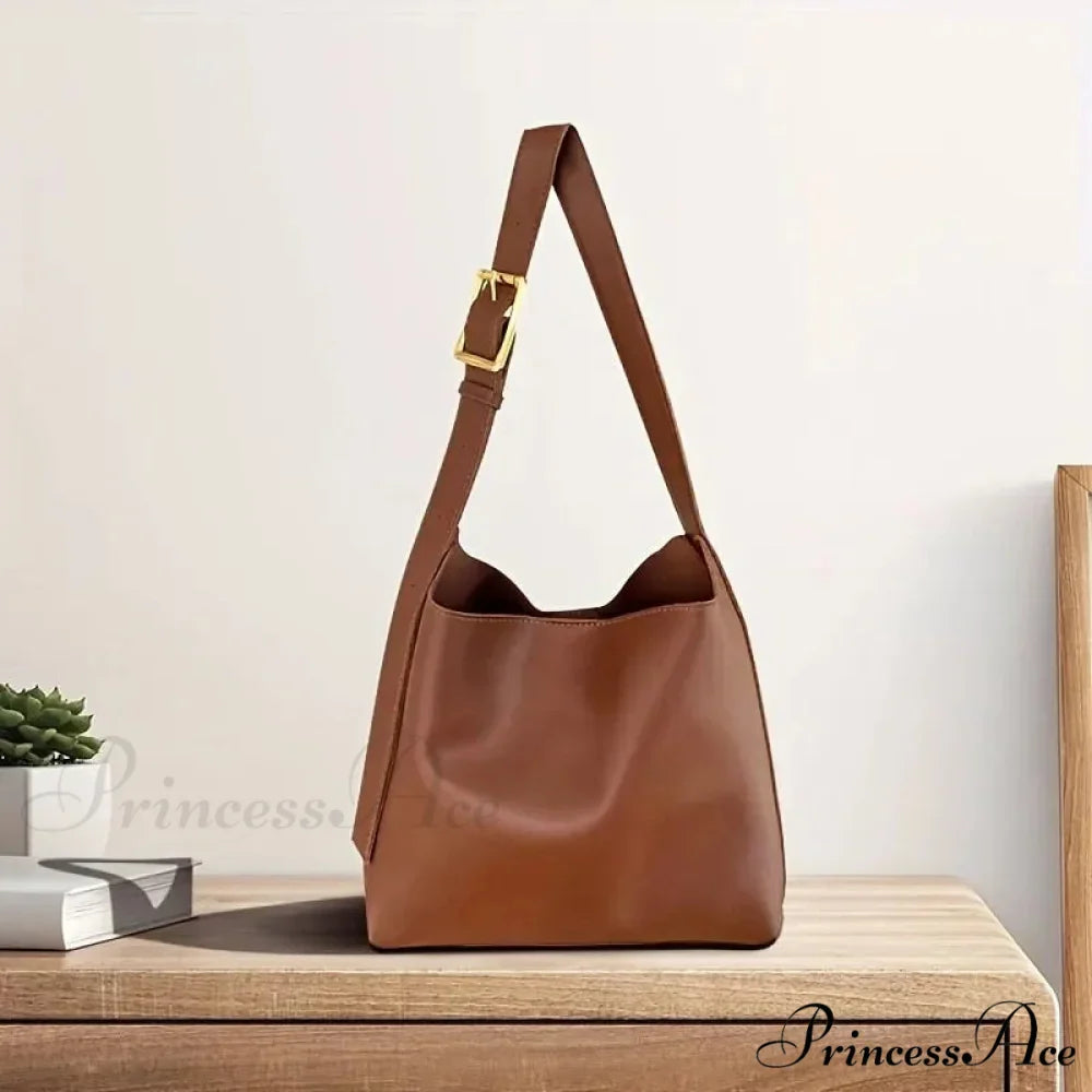 All-Match Simple Synthetic Leather Shoulder Bag