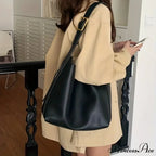 All-Match Simple Synthetic Leather Shoulder Bag