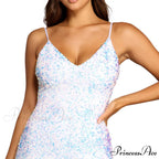 Allie Formal Sequin Charming Open Back Dress