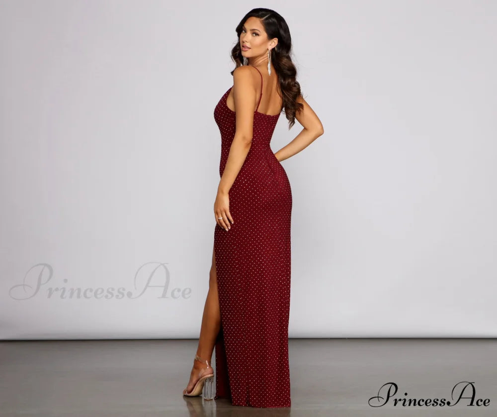 Allison High Slit Charming Embellished Formal Dress